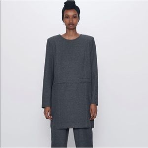 5 for $30 NWT Zara Dress With Shoulder Pads Gray Women's Size Small New Tags